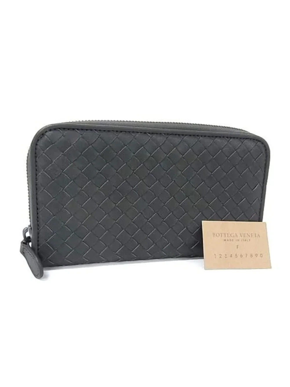 Bottega Veneta Intrecciato Leather Zip Around Wallet Coin Purse